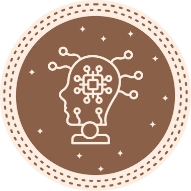 Yapay zeka satırı simgesi, vektör çizim