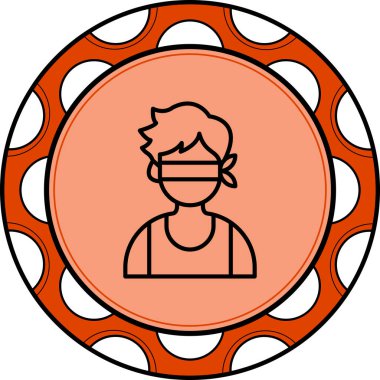 Uygulamalarda ya da web sayfalarında kullanılabilen gözü bağlı bir adamın basit bir çizimi.