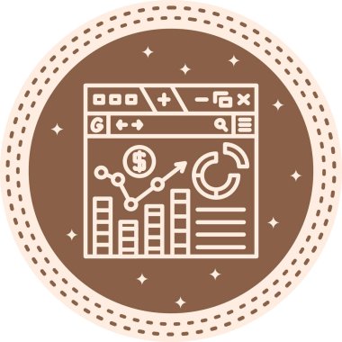 Gösterge Paneli Eşsiz Web Simgesi, Vektör İllüstrasyonu