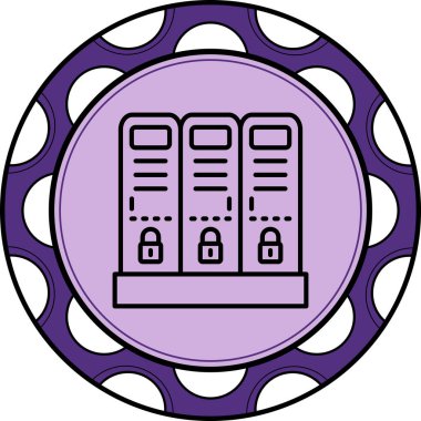 Lockers web simgesi vektör illüstrasyonu