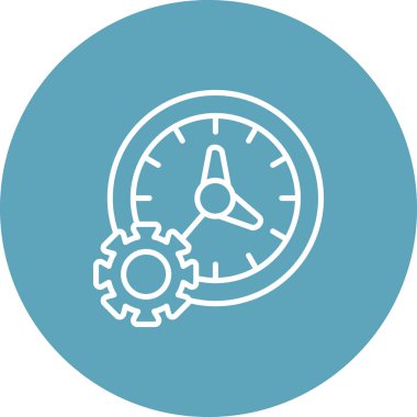 Zaman Yönetimi Eşsiz Yenilikçi Dijital Grafik Sembolü