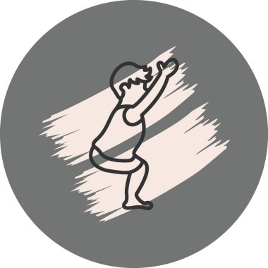 Sandalye Pozu simgesi. Uygulamalar için basit yoga logosu