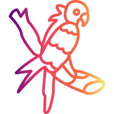 Sarı başlı papağan Kalın Web Grafik Çizimi