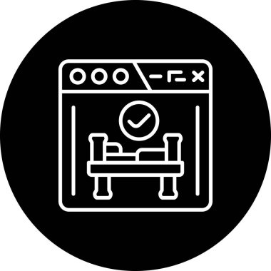 Online Rezervasyon Yenilikçi Düz Ürün Tasarım Sembolü