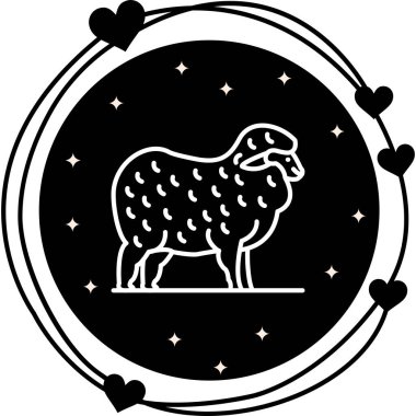 Koyun ikonu vektör illüstrasyon tasarımı