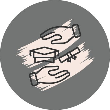 Burs simgesinin ana hat biçiminde vektör illüstrasyonu