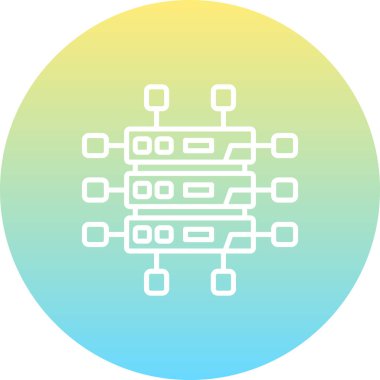 Veri Ağı Yenilikçi Düz Ürün Tasarım Sembolü