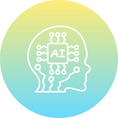 Yapay zeka satırı simgesi, vektör çizim