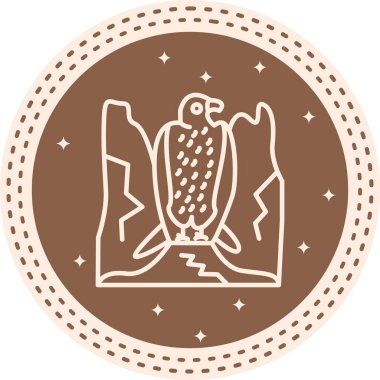 Beyaz karınlı Deniz Kartalı ikon vektör çizimi tasarımı