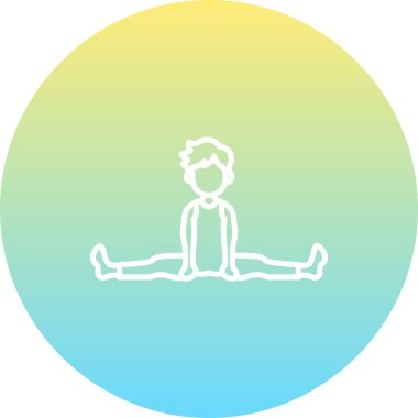 Geniş Açı Koltuk Poz Simgesi. yoga esnekliği poziyonlu logo