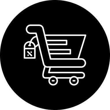 Alışveriş arabası simgesi, vektör çizimi basit tasarım