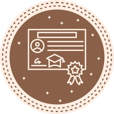 Sertifika Satırı Simgesi, Beyaz Arkaplanda Basit Resimler 