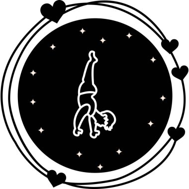 Kol gücü yogası. Amuda kalk simgesi