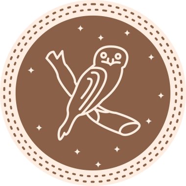 Tawny Frogmouth ikon vektör illüstrasyon tasarımı