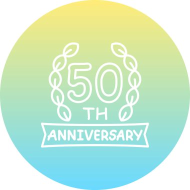 50. Yıldönümü logosu. Rozet, uygulamalar için basit simge