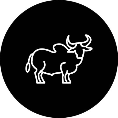 Bizon simgesi vektör çizimi