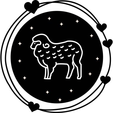 Koyun ikonu vektör illüstrasyon tasarımı