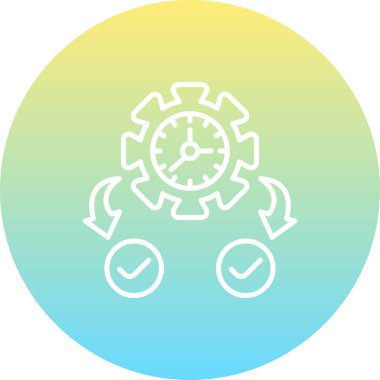 Zaman Yönetimi Asgari Düz Vektör İllüstrasyonu