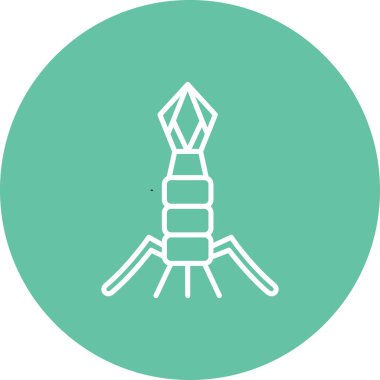 Bakteriyofaj. Web simgesi basit tasarım