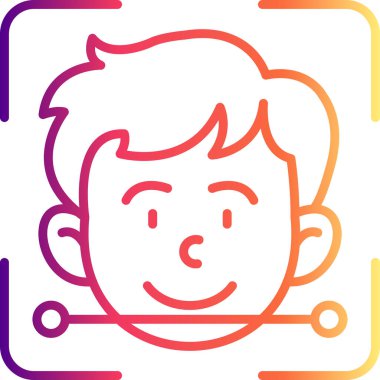 yüz tarama web simgesi vektör çizimi