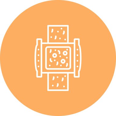 Jimnastik salonu Dinoflagella alg simgesi, basit çizgi çizimi