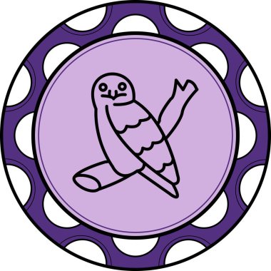 Karlı Baykuş simgesi vektör illüstrasyon tasarımı