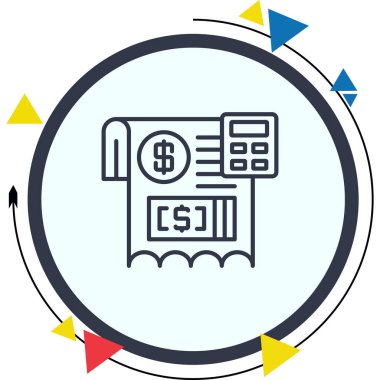 Muhasebe web simgesi vektör illüstrasyonu