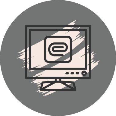 Attachment Web Button, Line Icon, Interface Element, Illustration on White Background