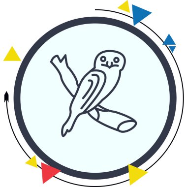 Tawny Frogmouth ikon vektör illüstrasyon tasarımı