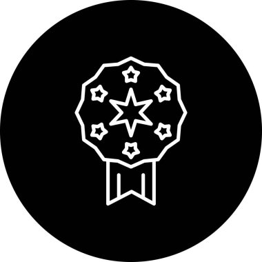 Rozet simgesi, vektör illüstrasyonu basit tasarım