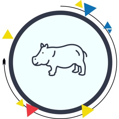 Hippopotamus ikon vektör illüstrasyon tasarımı