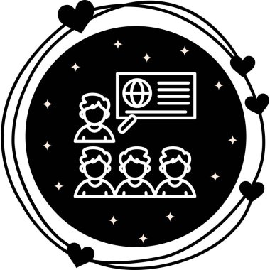 sunum web simgesi vektör illüstrasyonu