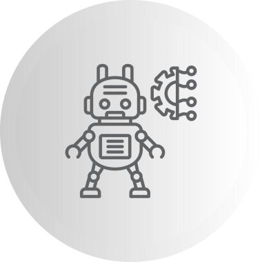 Robot çizgi simgesi, vektör illüstrasyonu