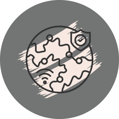 Global Ağ Gelişmiş Yaratıcı Arayüz Grafiksel Şekli Tarandı