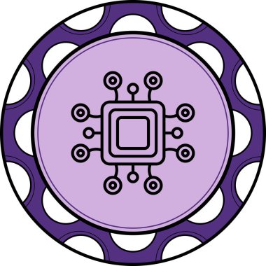 İşlemci Web simgesi vektör illüstrasyonu