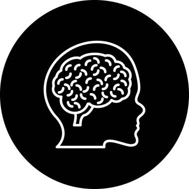 Beyin satırı simgesi, vektör çizim