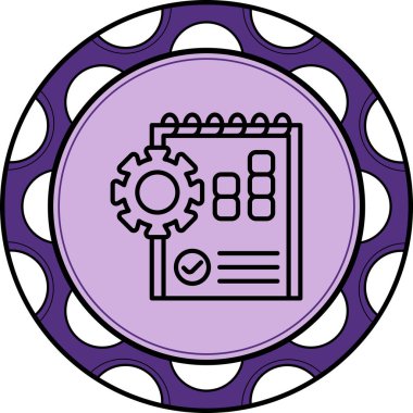 Proje Yönetimi web simgesi vektör illüstrasyonu