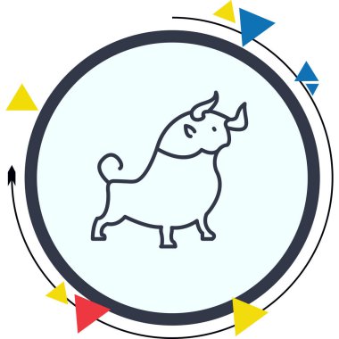 Bizon simgesi vektör çizimi