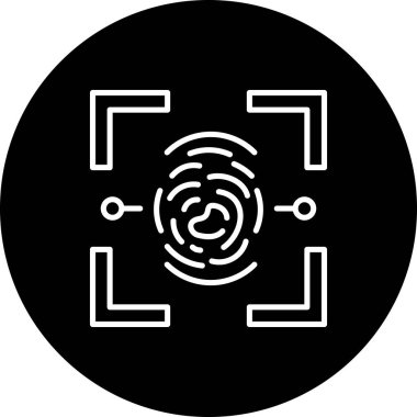 Biyometrik ağ simgesi vektör çizimi