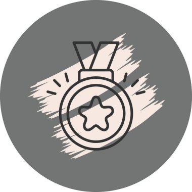 Ödül Satırı Simgesi Basit Görüntü Beyaz Arkaplanda İzole Edildi