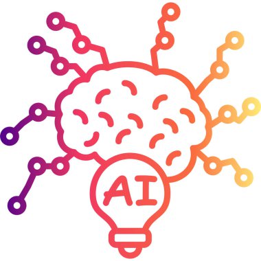 Yapay zeka ikonu. Ai Zihin Haritası vektör tasarımı