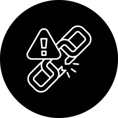 Kırık zincir ağ ikonu vektör illüstrasyonu