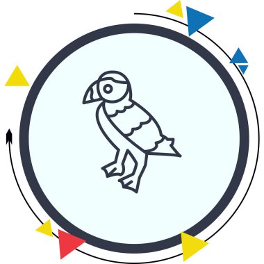 Puffin kuş simgesi vektör çizimi tasarımı