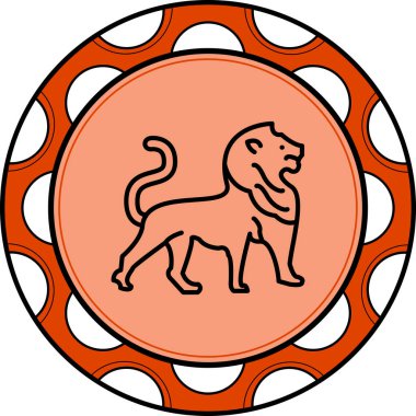 aslan simgesi vektör çizimi tasarımı