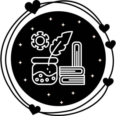 Edebiyat web simgesi vektör illüstrasyonu