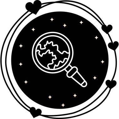 Keşif web simgesi vektör illüstrasyonu