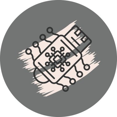 USB web simgesi, basit vektör illüstrasyonu