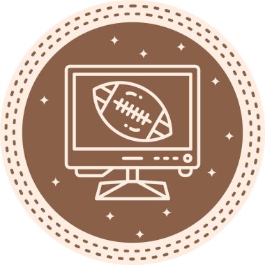 Televizyon simgesi basit düz illüstrasyon