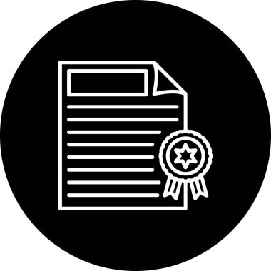 Sertifika Satırı Simgesi, Beyaz Arkaplanda Basit Resimler 