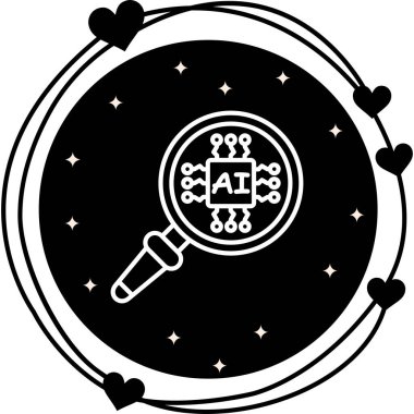 Devre kartlı mikroçip simgesi. Doğrusal ve siluet biçimi.